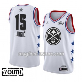 Maglia Denver Nuggets Nikola Jokic 15 2019 All-Star Jordan Brand Bianco Swingman - Bambino